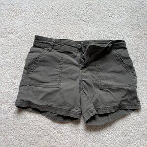 Prana Army Green Cargo Style Shorts Size 4